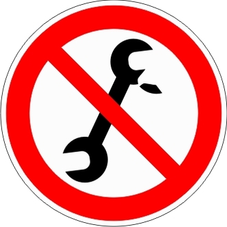 Знак «Запрещается пользоваться неисправным инструментом»