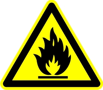 Знак «Пожароопасно. Легковоспламеняющиеся вещества»