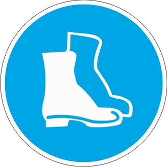 Знак «Работать в защитной обуви»