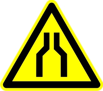 Знак «Осторожно. Сужение проезда (прохода)»