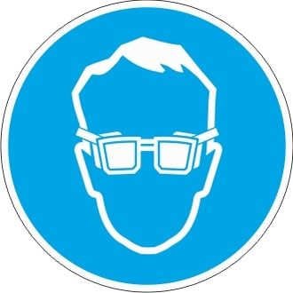 Знак «Работать в защитных очках»